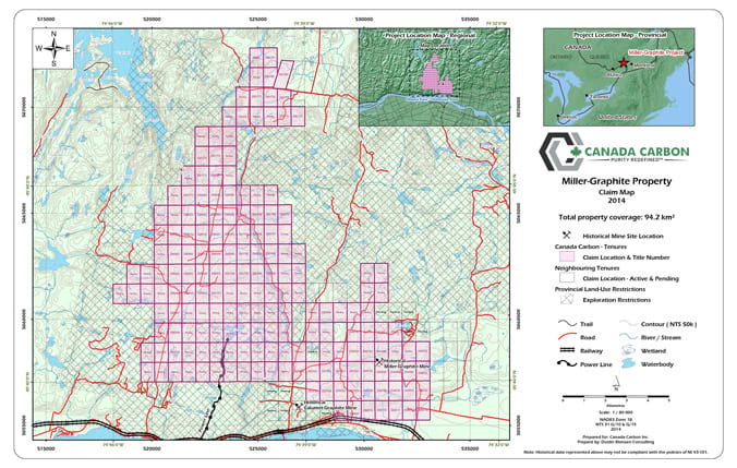 Miller Graphite Mine Claims Map
